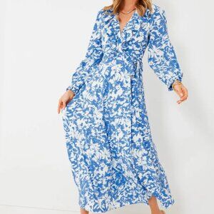 Tuckernuck; Blue and White floral wrap dress; Size XXL; EUC